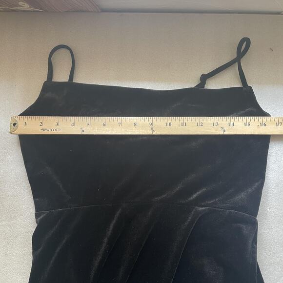 Fashion Mural Dress Women Medium Black Velvet Maxi Sleeveless Gown Whimsigoth - Picture 5 of 10